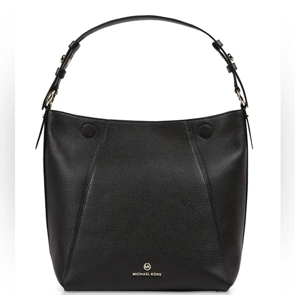 Women’s Handbag MICHAEL KORS Lucy Medium Hobo Shoulder Bag Black AUTHENTIC NEW
